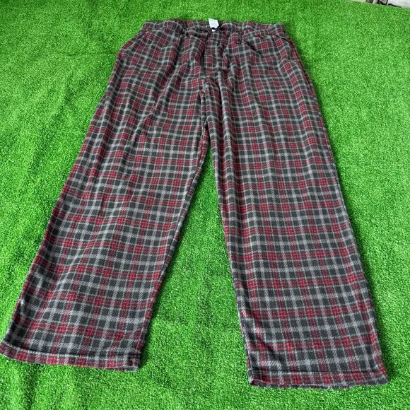 Fruit of the Loom Black Red Fleece Pockets Loungewear Pajama Pants Big Size 2XL - Picture 2 of 12